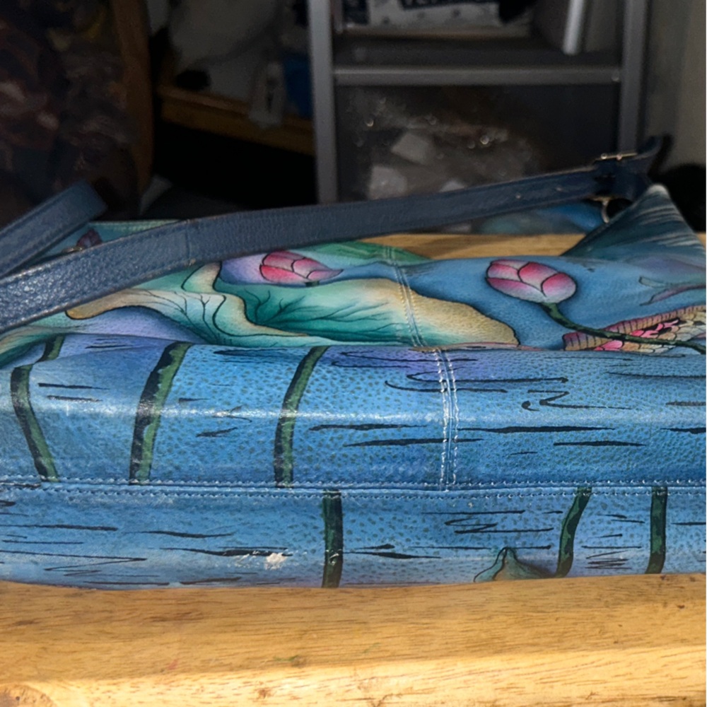 Anuschuka Karmic Koi Blue and Green Shoulder Bag - Picture 5 of 7